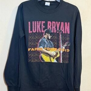 Luke Bryan Farm Tour 2019 Long Sleeve Graphic Tee - Black Sz Sm